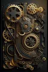 Abstract background with complex mechanical mechanism