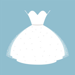 Wedding dress flat vector