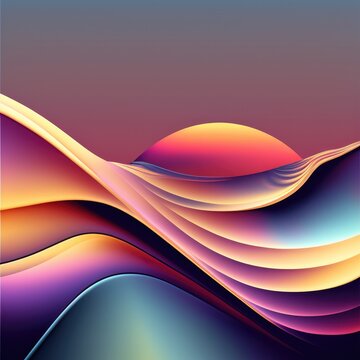 AI generated abstract background with wavy gradient pattern