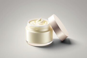 Generative AI illustration of round cosmetic cream jar