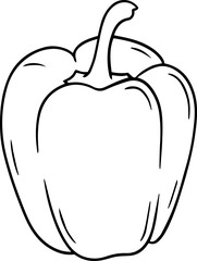 Illustration of a bell pepper in a hand-drawn style.