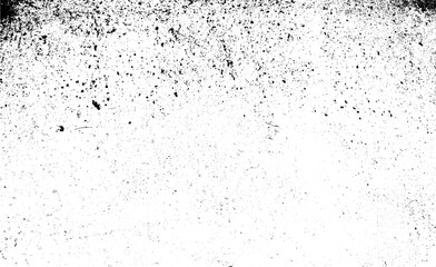Abstract vector noise. Small particles of debris and dust. Distressed uneven background. Grunge texture overlay with fine grains isolated on white background. Vector illustration. EPS10.