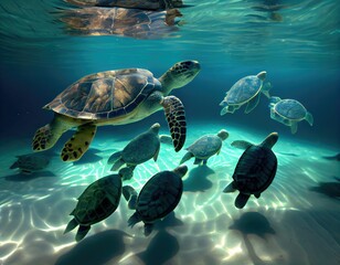 turtle in the sea