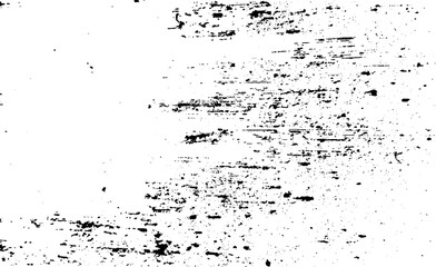 Monochrome texture composed of irregular graphic elements. Distressed uneven grunge background. Abstract vector illustration. Overlay for interesting effect and depth. Isolated on white background.