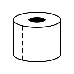 Simple White Toilet Paper Icon. Vector Image.