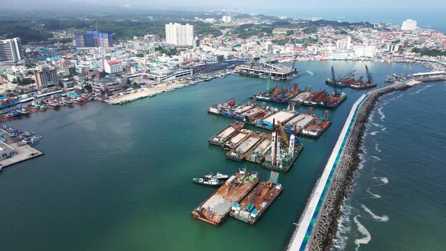 Jumunjin Port, Bay, Korea's Sea, Port City, Aerial View, East Sea, Harbor