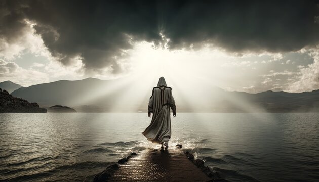 Jesus Christ walking on the Sea of Galilee