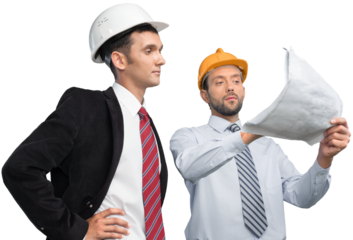 Young business men in suit isolated on white background