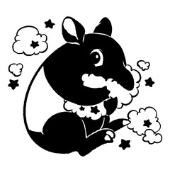 バク イラスト 単色