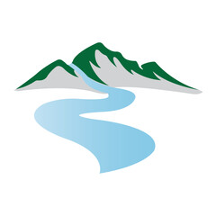 Fototapeta na wymiar river icon logo vector design template