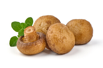 Homemade Deep Fried Mushrooms, isolated on white background.