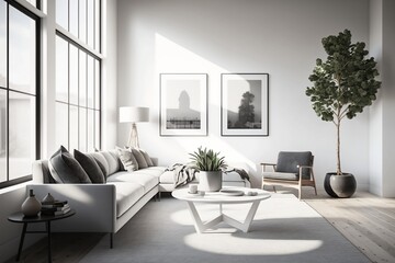 Modern living room interior - Generative AI