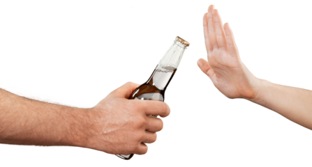 Someone refusing a drink