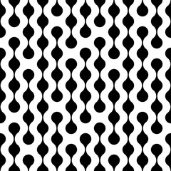 Circle seamless pattern. Repeating black dot on white background. Repeated metaball wallpaper. Abstract design for tech prints. Modern repeat backdrop. Blobs points. Circe form. Vector illustration