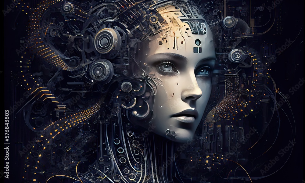 Aufkleber artificial intelligence for the future for technological growth, generative ai