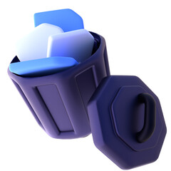 Trash in 3d render for graphic asset web presentation or other 