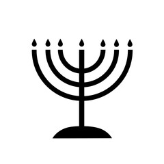 Menorah icon isolated on white background. Menorah illustration. Religion. Judaism symbol. Jewish symbol