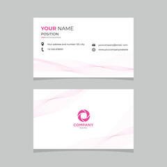 Fototapeta premium Modern business card template with pink color