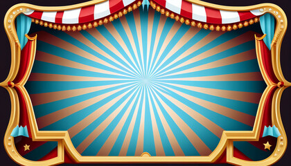 Circus frame background , circus tant background with copy space , Generative AI - obrazy, fototapety, plakaty