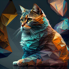 Cat art colourful amazing Generative Ai