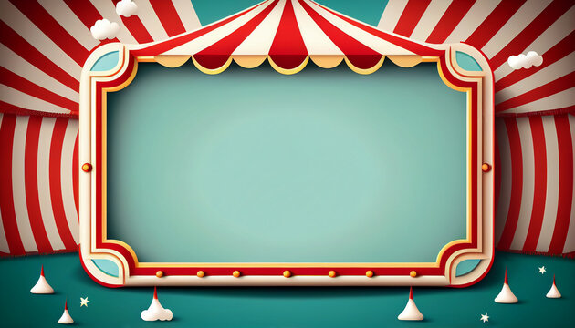 Circus frame background , circus tant background with copy space , Generative AI
