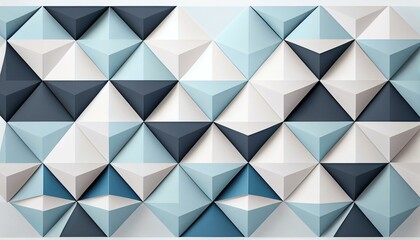 A modern and minimalist background with repeating geometric shapes in shades of white, gray, and blue. generative AI