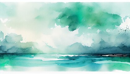 A tranquil and serene watercolor background with shades of blue and green creating a sense of calm and relaxation. generative AI