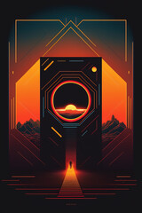 Futuristic Poster S3, Generative AI, Illustration