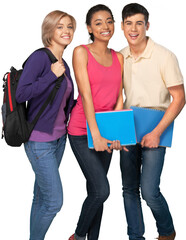 Cheerful Multi-Ethnic Group College Students