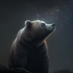 Obraz premium brown bear and stars