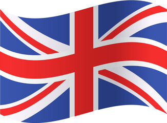 Waving United Kingdom UK Flag. Vector image in EPS version 10 format.