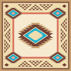 Naklejka premium American Southwest design style in a seamless repeat pattern - Vector Illustration