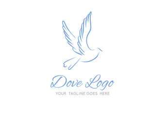 Dove logo concept, flat vector design