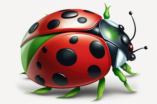 ladybug isolated on white. Generative AI