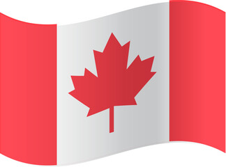 Fototapeta na wymiar Waving Canada Flag. Vector image in EPS version 10 format.