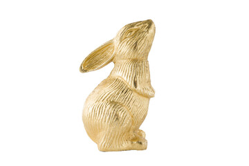 Gold bunny  easter rabbit on white background