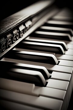 image, of a piano keyboard, generative ai