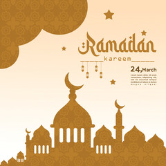 ramadan kareem template post and greeting card islamic