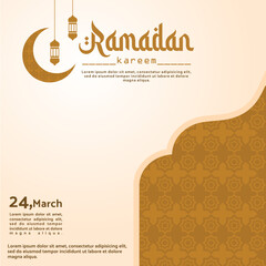 ramadan kareem template post and greeting card islamic