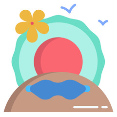 Fototapeta premium Beach time icon