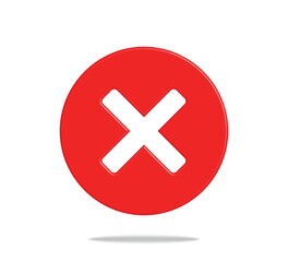 Fototapeta premium 3d rejection mark, red no sign on white background