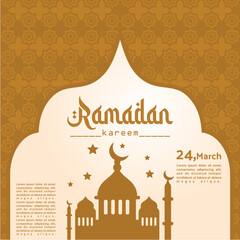 ramadan kareem template post and greeting card islamic