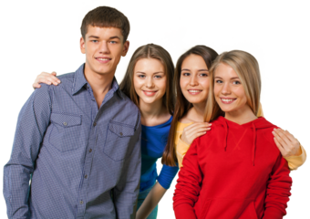 Group of young students together