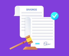 Legal divorce procedure - obrazy, fototapety, plakaty