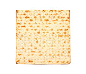 Jewish flatbread matza for Passover isolated on white background