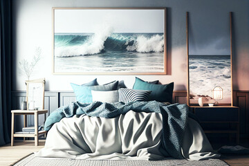 Seaside style bedroom with painting real estate