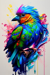 Obraz premium Parakeet Splash Paint