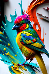 Parakeet Splash Paint