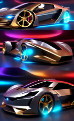 Futuristic Luxury Supercar created with Generative Al technology