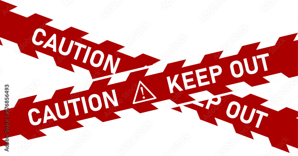 Poster caution danger stop keep out crime scene red white stripe tape stripe warning or restriction sign ic